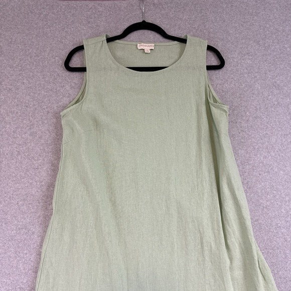 Cynthia rowley maxi dress womens small linen green sleeveless - Picture 2 of 9